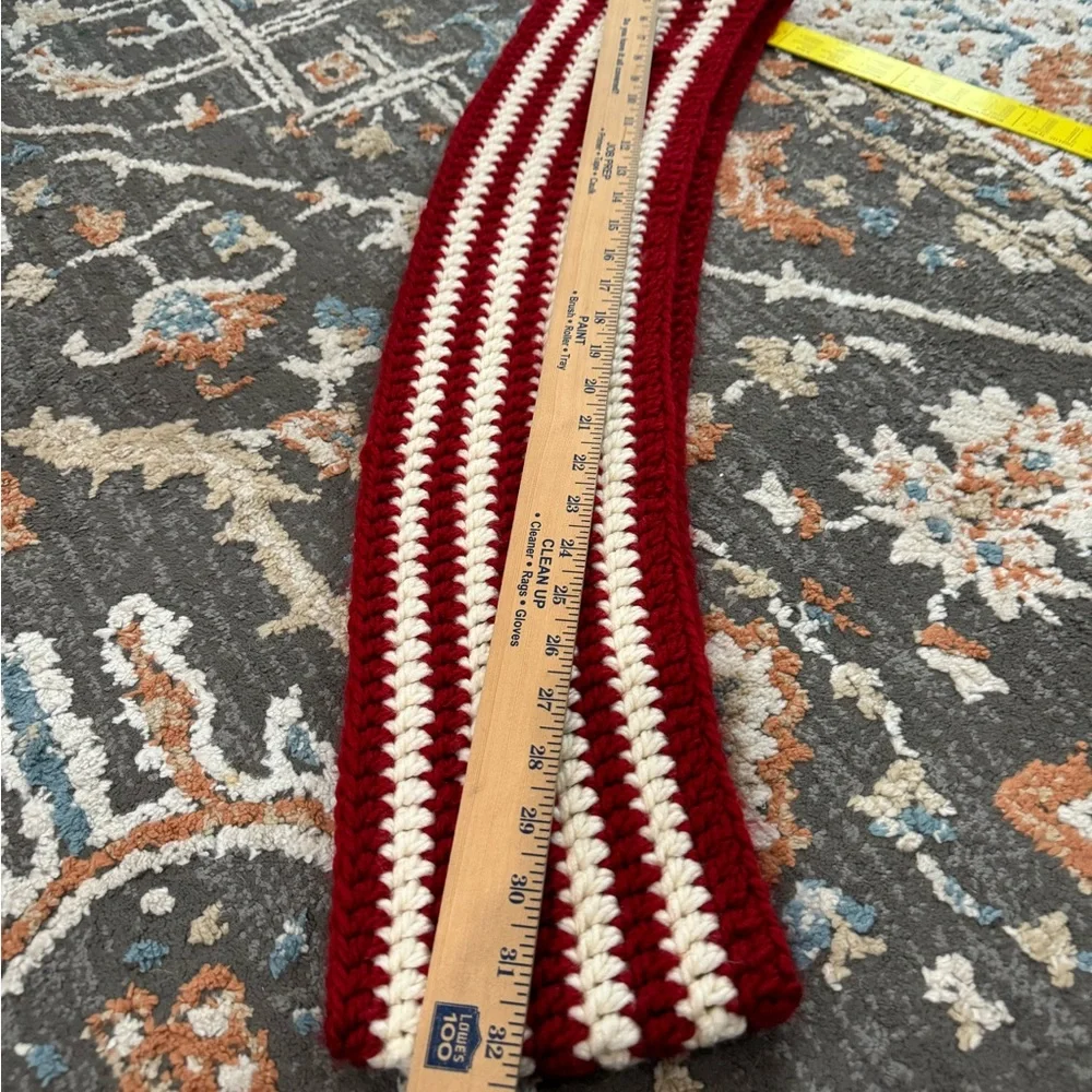Handmade Infinity Scarf‎ Red and White